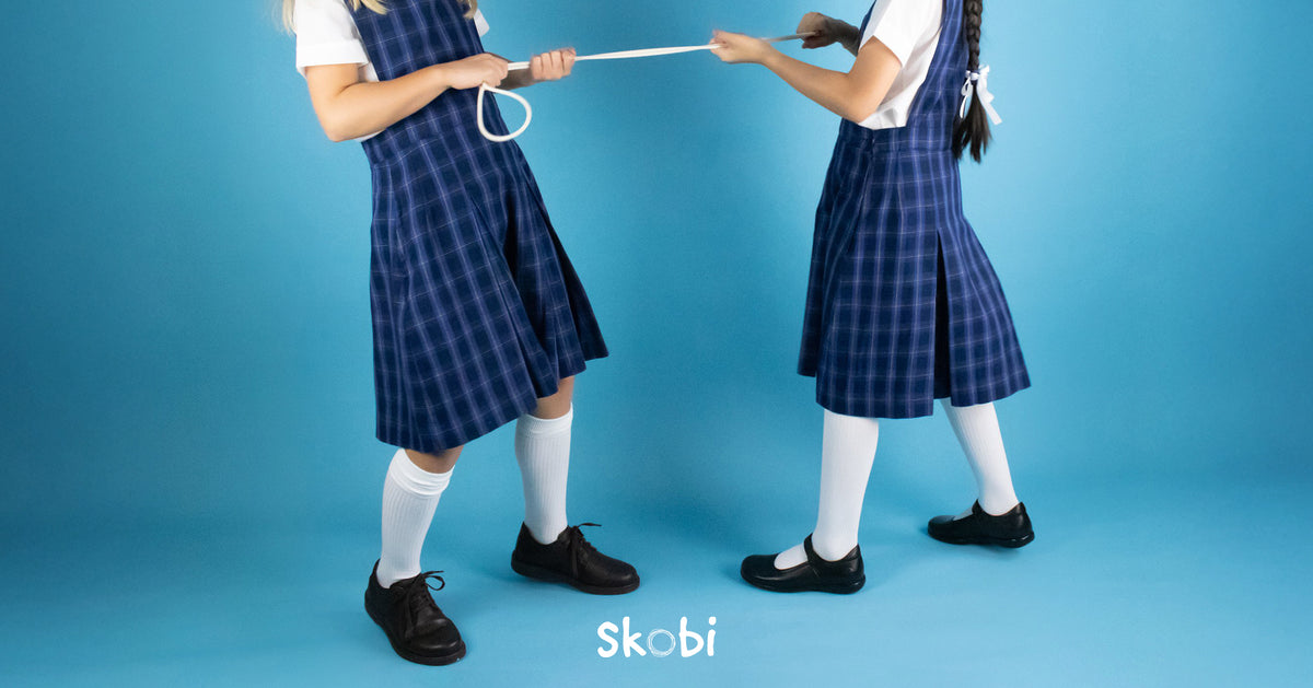 Load video: Young female wearing Skobi School Shoes